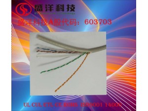 盛洋科技供应24AWG纯铜导体UTPCAT6六类网络线