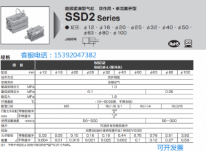 SSD2-L-25-30-T2H3-D-N，CKD气缸